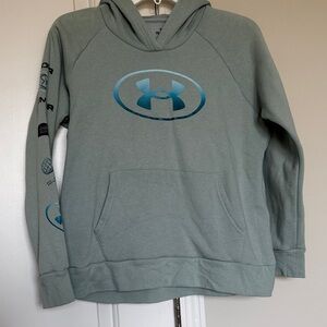 Under Armour Blue Logo Teal Hoodie